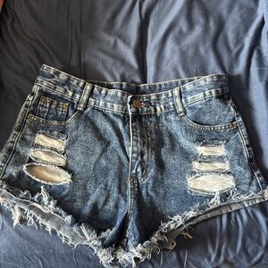 Denim Distressed Women Shorts